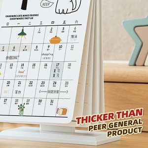 OEM/ODM đa màu sắc mèo theo chủ đề in ấn lịch 300g trắng dày ghi lại các tông dễ thương bàn lịch - Product Image 3