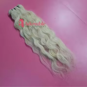 613 blanchis droite blonde temple indien vague d'eau paquets de cheveux vierges génie trame Extensions - Product Image 1