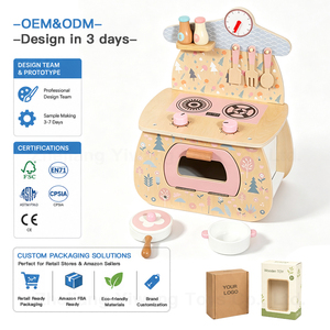 Juego <span class=keywords><strong>de</strong></span> <span class=keywords><strong>Cocina</strong></span> <span class=keywords><strong>de</strong></span> Juguete <span class=keywords><strong>de</strong></span> Madera Montessori, Estufa, Ollas y Sartenes, Regalo Educativo para Niños, Personalizable OEM al por Mayor - Product Image 1