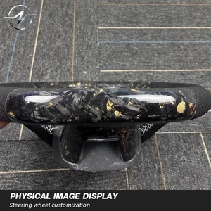 พวงมาลัยคาร์บอนไฟเบอร์ลายเกล็ดหิมะสีทองสำหรับรถ Audi A3 <span class=keywords><strong>2018</strong></span> 2019 A4 A5 A6 S3 A8 S6 RS4 RS6 RS7 - Product Image 4