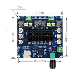 XH-A105 Blue-tooth 4.1 TDA7498 <span class=keywords><strong>carte</strong></span> amplificateur de puissance numérique 2x50W Module d'ampli stéréo prise en charge <span class=keywords><strong>carte</strong></span> TF AUX - Product Image 2