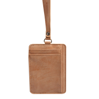 Pochette de cou en cuir PU porte-carte d'identité lanière de portefeuille de cou pour passeport de voyage