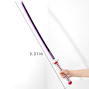 Katana Nichirin <span class=keywords><strong>de</strong></span> <span class=keywords><strong>Mitsuri</strong></span> Kanroji <span class=keywords><strong>de</strong></span> 39.7 Pulgadas con Luz LED, Hoja sin Afilar para Cosplay y Colección - Product Image 1