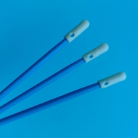 Écouvillon de nettoyage de précision sans peluches à manche bleu, avec petite pointe en mousse éponge, pour salle blanche et élimination de la poussière