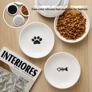 Mangkuk Makanan Kucing Keramik Anti Tumpah, Anti Lelah untuk Anak Kucing dengan Silikon Anti Selip - Product Image 3
