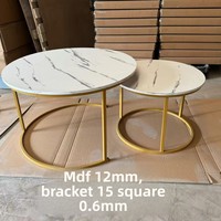 Table basse de salon de style moderne, table haute simple pour hôtel, maison de location, en métal ventilé, minimaliste avec espace de rangement