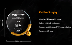 Plaque de récompense ronde avec base dorée, trophée personnalisé pour ambassadeur de la culture d'entreprise, pour les honneurs professionnelles - Product Image 3