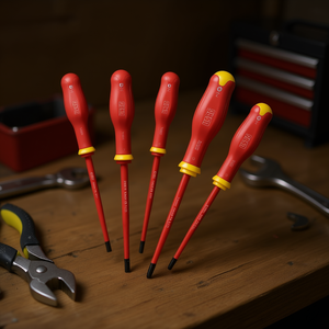 <b>Screwdriver</b> Set 5 Piece Red Insulated Handle With Yellow Tip For <b>Precision</b> Repair Tasks - Product Image 3