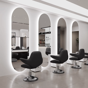 Hair Salon Stations <strong>Mirror</strong> Barber Salon Furniture Barber Styling <strong>Mirror</strong> Stations Makeup Salon <strong>Mirror</strong> with Backlit Led