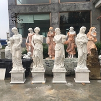 Statue de la déesse des quatre saisons en marbre blanc sculptée à la main, taille réelle, sculpture de dieu grec antique pour la décoration extérieure