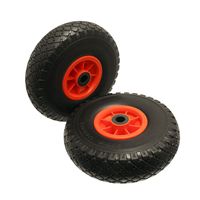 HKT1444 Hanak Nouvelle roue à roulement à billes en plastique pour restaurant, 3.00-4, en caoutchouc plein anti-crevaison, 260x85mm, mousse de polyuréthane