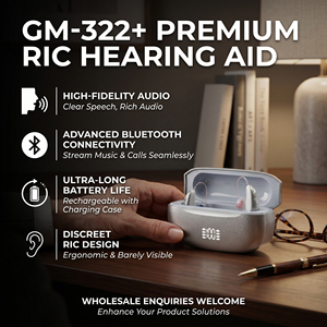 Pedido a Granel Audífonos RIC Invisibles Chip DSP 32 Canales Marca Personalizada Fábrica OEM con Estuche Libre de Bacterias - Product Image 5