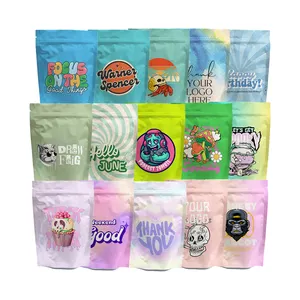 Cremallera resellable Impreso Personalizado 1G Galletas pequeñas Comestible Stand Up Mylar Bags 3,5g Baggies Bag para Gummy