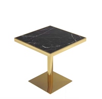 Nouveau design de bureau en pierre frittée Table à manger en marbre artificiel Jambe en acier inoxydable Table à manger pour ménage et restaurant