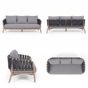 Ensemble <span class=keywords><strong>de</strong></span> canapés <span class=keywords><strong>de</strong></span> <span class=keywords><strong>jardin</strong></span> en teck haut <span class=keywords><strong>de</strong></span> gamme résistant aux intempéries, mobilier <span class=keywords><strong>de</strong></span> <span class=keywords><strong>salon</strong></span> en corde pour villa, usage commercial - Product Image 3