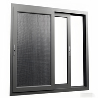 Ventanas Modernas de Aluminio con Persianas Horizontales Deslizantes, Vidrio con Aislamiento Térmico y Mosquitera Magnética para Entrada Exterior de Baño