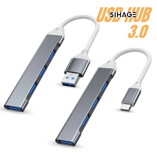 4-Port Laptop USB Hub CDocking Station with OTG Adapter 2.0 3.0 Splitter 1 Type Expansion for Printer Mouse