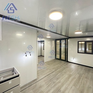 HESHi Modern Prefab Container House Rectangle Living Modular Home Gray Exterior With Windows - Product Image 3