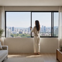 Portes et fenêtres coulissantes en aluminium à rupture de pont thermique, à simple vitrage, en alliage, à prix abordable, pour appartements et maisons