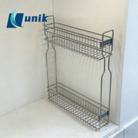 UNIK YC115 Panier de rangement de cuisine en fil métallique, égouttoir à bouteilles, tiroir coulissant, organisateur de bouteilles d'eau et d'épices