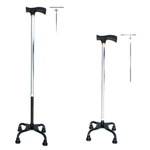 Bastón de cuatro patas telescópico ajustable de aleación de aluminio antideslizante para apoyo de movilidad para personas mayores - Product Image 4