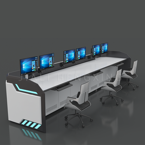 Mesa de monitor de consola de estación de trabajo multipersona para centro de control de línea aérea Fabricante de muebles comerciales personalizados - Product Image 1