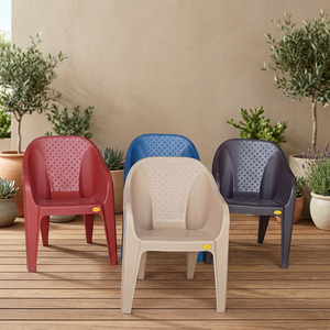Silla Moderna de Plástico para Dormitorio, Sala de Estar o Comedor, con Respaldo en Forma de Flecha, Apilable, Resistente al Agua, para Uso en Exteriores, Estilo Contemporáneo - Product Image 2