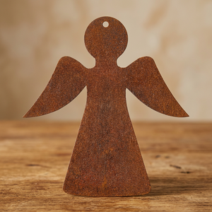 Figurine d'ange de Noël en bois, ornement de fête, découpe en forme de cœur, décoration de table, décoration de la maison - Product Image 3