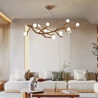 Lustre suspendu moderne en LED de style nordique brun pour salon, restaurant, maison d'hôtes, salon de thé et magasin de vêtements