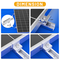Système de supports de montage de panneaux solaires pour toiture TRIPSOLAR TP008-5 avec surface anodisée, résistant aux vents de 42 m/s et aux charges de neige de 1,4 kN/m²