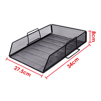 Accessoires de bureau Foska plateau de fichiers à chargement frontal empilable fil de maille métallique A4 porte-documents pour bureau maison école salle de classe