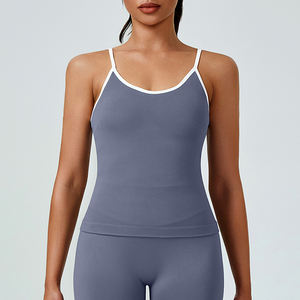Top Deportivo de Yoga sin Costuras con Bloques de Color Personalizables para Mujer, de Secado Rápido, Transpirable, Elástico, Ajustado, con Espalda Descubierta, para Gimnasio y Entrenamiento - Product Image 3