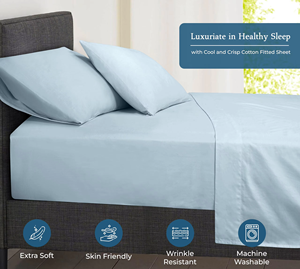 Hotel Grade 400TC 100% Polyester <strong>Fitted</strong> <strong>Sheet</strong> 16 Inch <strong>Deep</strong> Pocket 360 Elastic <strong>Fitted</strong> <strong>Bed</strong> <strong>Sheet</strong> For Hospitality - Product Image 3