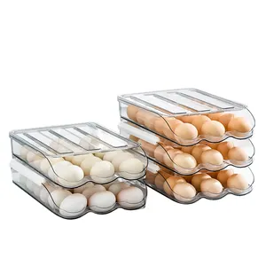冰箱用塑料鸡蛋收纳器、冰箱鸡蛋收纳器、带盖子的透明冰箱收纳器