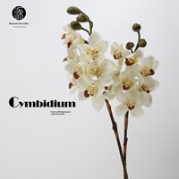 Orchidées artificielles D-210, fleurs artificielles au toucher réel, 8 têtes, grande orchidée en soie Cymbidium, fleurs artificielles pour la décoration de mariage et de la maison