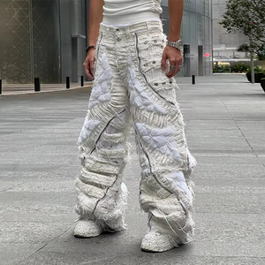 جينز رجالي جديد من DiZNEW ، سراويل غير رسمية ضيقة ممزقة ، سراويل سفر خارجية متعددة الاستخدامات وجينز مخصص - Product Image 3