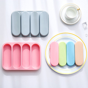 4 pièces Moule <span class=keywords><strong>rectangulaire</strong></span> en silicone Plateau de cuisson pour <span class=keywords><strong>pâte</strong></span> <span class=keywords><strong>feuilletée</strong></span> Baguette Pain Nourriture pour bébé Gâteau Outils de base pour gâteaux - Product Image 2