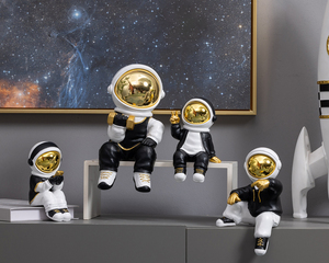 Hip Hop <span class=keywords><strong>Astronaut</strong></span> Statue Tisch Ornamente Kreative Raumfahrer Geburtstags feier Dekorationen - Product Image 3