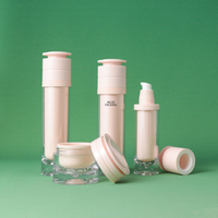 Ensemble d'emballages cosmétiques de luxe en plastique PETG, flacon pompe rond mat vide personnalisé pour lotion et sérum, et pot à crème pour soins de la peau