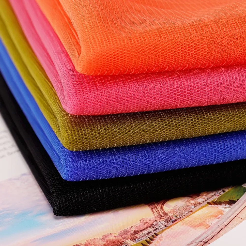 2023 nóng bán bán buôn 100% nylon vải tuyn đầy màu sắc tự nhiên mềm Bridal DRESS vải tuyn vải cho cô gái váy