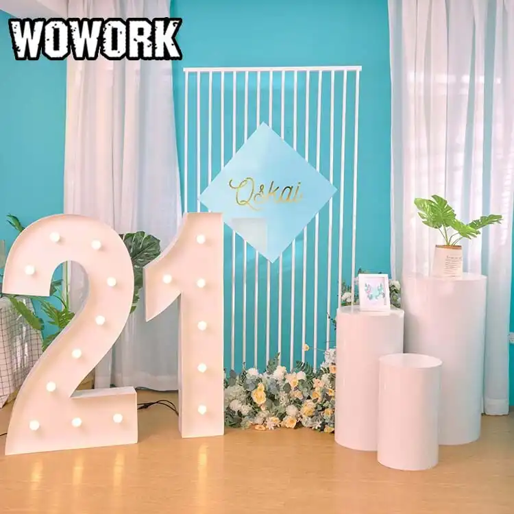Woworld-Decoraciones personalizadas fushun para fiestas, suministros de letras de globo con marco de metal y alambre para exteriores, accesorios para eventos y fiestas de boda, 2022