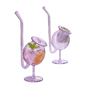 Verres à cocktail transparents en borosilicate faits à la main de 450 ml, sans plomb, coupe Martini, verres à Margarita, verrerie de bar réutilisable en gros - Product Image 2