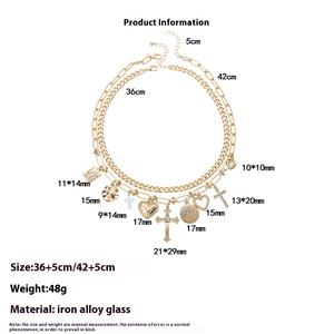 Collana Girocollo a Catena di Lusso da Donna di Tendenza con Ciondolo a Croce Sovrapposto di Alta Gamma e Design di Nicchia - Gioiello con Motivo a Croce di Grande Successo - Product Image 1