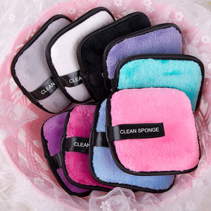 Nouvelles fonctions 3 pièces <span class=keywords><strong>lingettes</strong></span> de maquillage lavables et réutilisables avec sac à linge Logo personnalisé tampons démaquillants en microfibre - Product Image 4
