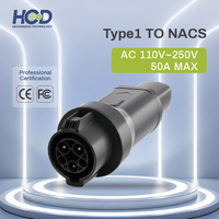 Adaptateur de charge pour véhicule électrique HcD J1772 Type 1 vers NACS, AC 110-250V, IP55/67, pour Tesla Model 3 Y S X, connecteur de chargeur de véhicule électrique NACS