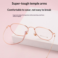 Monturas de Gafas Ultraligeras Retro de Titanio Puro, Unisex, con Aro Completo, que Favorecen el Rostro, para Miopía, con Protección Anti Luz Azul