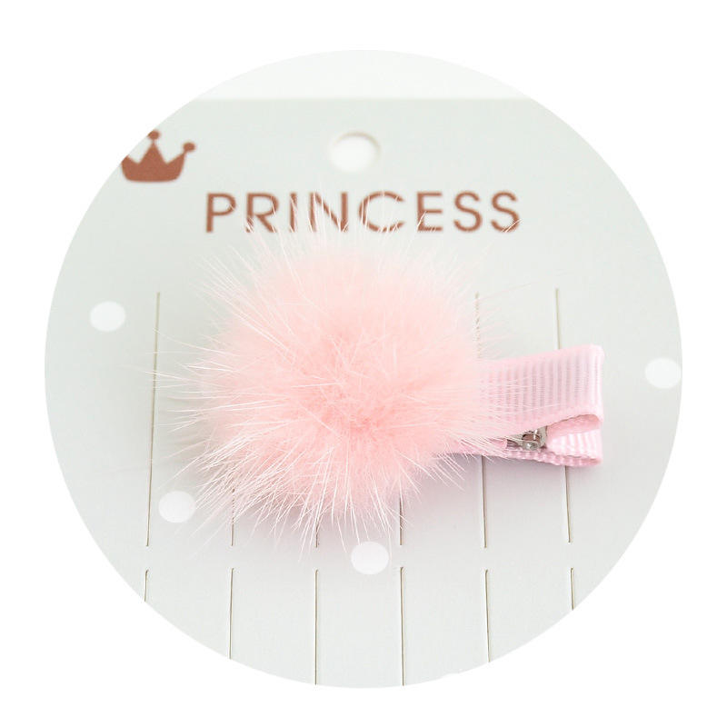 Mini Solid Fur Pompom Ball Girls Small Lovely Hairclip Kids Hairpins Hair Accessories Pom Hairball Clips