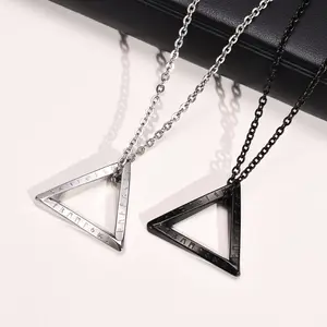 Треугольная Подвеска из нержавеющей стали, ожерелье, цепочка, ювелирные изделия, модное мужское ожерелье на заказ