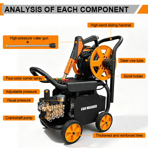 Lavadora de Autos Compacta de Alta Presión, Equipada con Ruedas para Fácil Movilidad HT-22, Alta Potencia de Limpieza, Motor de 4HP - Product Image 2