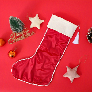 Nhà máy nóng bán giáng sinh thả cho trẻ em màu duy nhất nhung giáng sinh thả mềm Santa vớ - Product Image 2